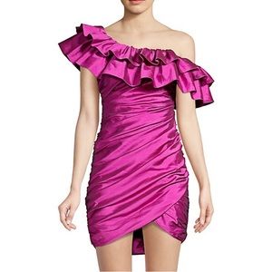 Jay Godfrey One Shoulder Ruched Mini Dress Size 2